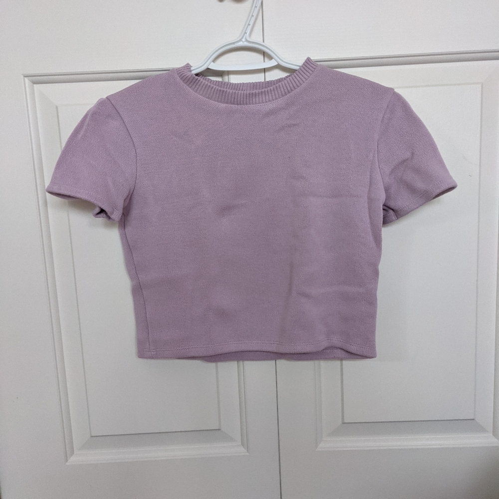ZARA women's cropped purple tshirt